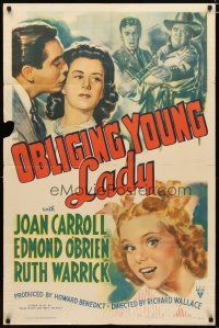 3b573 OBLIGING YOUNG LADY style A 1sh '42 pretty Ruth Warrick, Edmond O'Brien, Joan Carroll