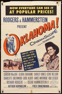 3b583 OKLAHOMA 20th Century Fox style 1sh '56 MacRae, Jones, Rodgers & Hammerstein musical!