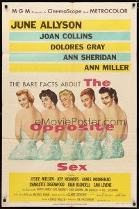 3b595 OPPOSITE SEX 1sh '56 sexy June Allyson, Joan Collins, Dolores Gray, Ann Sheridan, Ann Miller