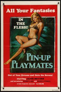 3b627 PIN-UP PLAYMATES 1sh '70s out of your dreams and onto the screen, sexy artwork!