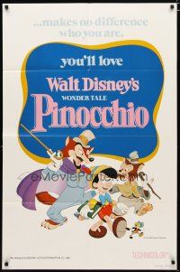 3b624 PINOCCHIO 1sh R78 Disney classic fantasy cartoon about a wooden boy who wants to be real!