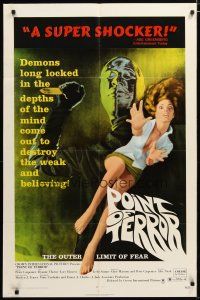 3b634 POINT OF TERROR 1sh '71 the outer limit of fear, great art of sexy girl & murderer w/knife!