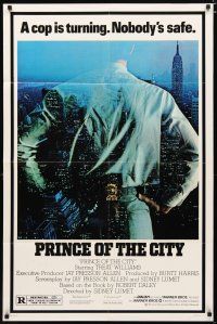 3b650 PRINCE OF THE CITY 1sh '81 directed by Sidney Lumet, Treat Williams over New York City!