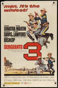 3b733 SERGEANTS 3 1sh '62 John Sturges, Frank Sinatra, Rat Pack parody of Gunga Din!