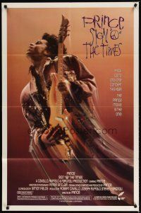3b756 SIGN 'O' THE TIMES 1sh '87 rock and roll concert, great image of Prince w/guitar!