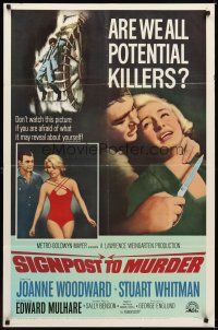 3b758 SIGNPOST TO MURDER 1sh '65 Joanne Woodward, Stuart Whitman, are we all potential killers?