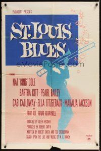 3b788 ST. LOUIS BLUES 1sh '58 Nat King Cole, the life & music of W.C. Handy!