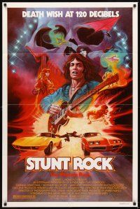 3b805 STUNT ROCK 1sh '80 death wish at 120 decibels, art of rock & roll and muscle cars!