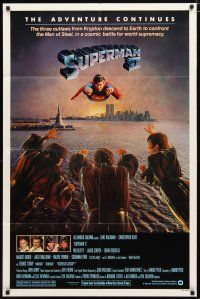 3b814 SUPERMAN II 1sh '81 Christopher Reeve, Terence Stamp, battle over New York City!