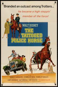 3b833 TATTOOED POLICE HORSE 1sh '64 wacky art of harness horse racing & old car!