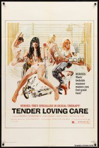 3b842 TENDER LOVING CARE 1sh '74 Roger Corman, nurses who specialize in sexual therapy!