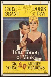 3b850 THAT TOUCH OF MINK 1sh '62 great close up art of Cary Grant & Doris Day!