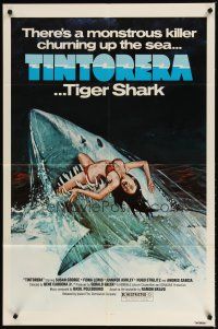 3b878 TINTORERA 1sh '77 best monstrous killer tiger shark horror artwork!