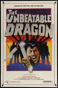 3b915 UNBEATABLE DRAGON 1sh '78 martial arts, Lo Meng is an expert in the fine art of killing!