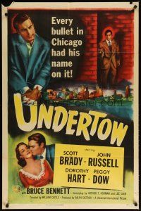 3b920 UNDERTOW 1sh '49 Scott Brady, every bullet in Chicago had his name on it, film noir!