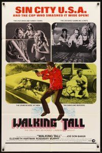 3b944 WALKING TALL int'l 1sh '73 cool images of Joe Don Baker as Buford Pusser, classic!