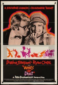 3b952 WHAT'S UP DOC style B 1sh '72 Barbra Streisand, Ryan O'Neal, directed by Peter Bogdanovich!