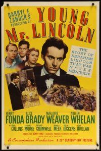 3b992 YOUNG MR. LINCOLN style B 1sh '39 Henry Fonda as President Abraham Lincoln, John Ford