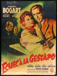3c317 ALL THROUGH THE NIGHT French 1p '49 different Grinsson art of Humphrey Bogart pointing gun!