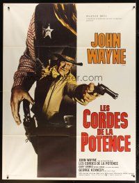 3c346 CAHILL French 1p '73 best completely different art showing all of John Wayne!