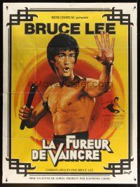 3c358 CHINESE CONNECTION French 1p R79 great art of Bruce Lee with nunchaku by Jean Mascii!