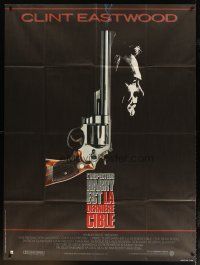 3c371 DEAD POOL French 1p '88 Clint Eastwood as tough cop Dirty Harry, cool smoking gun image!