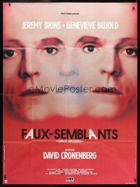 3c372 DEAD RINGERS French 1p '89 Jeremy Irons & Genevieve Bujold, directed by David Cronenberg!