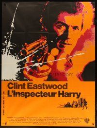 3c377 DIRTY HARRY French 1p '72 great c/u of Clint Eastwood pointing gun, Don Siegel crime classic