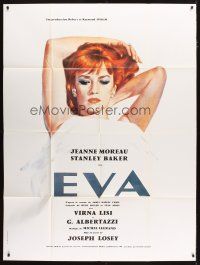 3c397 EVA French 1p R90s Joseph Losey, great close up artwork of sexy Jeanne Moreau!