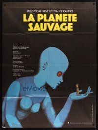 3c401 FANTASTIC PLANET French 1p '73 wacky sci-fi cartoon, Cannes winner, cool artwork!