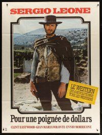 3c409 FISTFUL OF DOLLARS French 1p R80s Sergio Leone classic, great portrait of Clint Eastwood!
