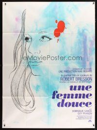 3c427 GENTLE CREATURE French 1p '69 Robert Bresson's Une femme douce, wonderful art by Chica!