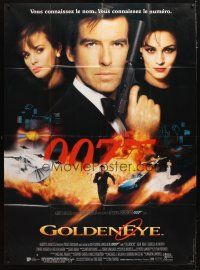 3c435 GOLDENEYE French 1p '95 Pierce Brosnan as secret agent James Bond 007, cool montage!