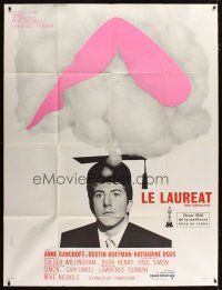 3c439 GRADUATE French 1p '68 different Ferracci art of Dustin Hoffman & Anne Bancroft's sexy leg!