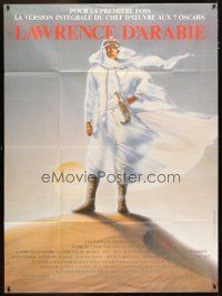 3c489 LAWRENCE OF ARABIA French 1p R89 David Lean classic, cool full-length art of Peter O'Toole!