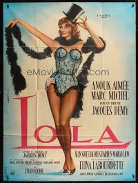 3c498 LOLA French 1p '61 Jacques Demy, full-length art of sexy Anouk Aimee by Jean Mascii!