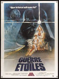 3c612 STAR WARS French 1p '77 George Lucas classic sci-fi epic, great art by Tom Jung!
