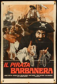 3c146 BLACKBEARD THE PIRATE Italian 1p '52 great different art of Robert Newton in the title role!