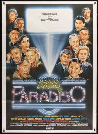 3c157 CINEMA PARADISO Italian 1p '89 great artwork of Philippe Noiret & cast by Taito!