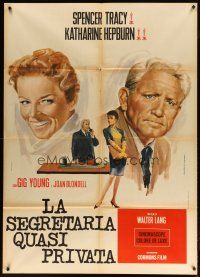 3c167 DESK SET Italian 1p R1968 art of Spencer Tracy & Katharine Hepburn by Scalera & Tarantelli!