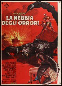 3c223 LOST CONTINENT Italian 1p '68 best different art of giant scorpion & sexy blonde victim!