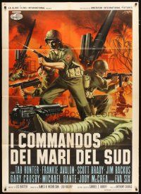 3c247 OPERATION BIKINI Italian 1p '63 different Symeoni art of soldiers on WWII battlefield!