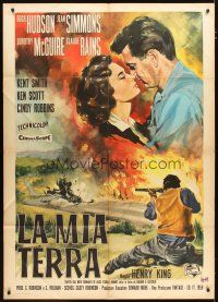 3c281 THIS EARTH IS MINE Italian 1p R60s different romantic art of Rock Hudson & Jean Simmons!