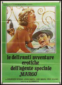 3c287 UP! Italian 1p R84 Russ Meyer, art of sexy near-naked girl & sheriff with a limp gun!