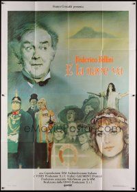 3c009 AND THE SHIP SAILS ON Italian 2p '83 Federico Fellini's E la nave va, cool artwork!