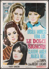 3c010 ANYONE CAN PLAY Italian 2p '68 art of Ursula Andress, Virna Lisi, Auger & Mell by Symeoni!