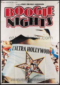 3c023 BOOGIE NIGHTS Italian 2p '98 Burt Reynolds, John C. Reilly, Mark Wahlberg as Dirk Diggler!