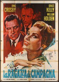 3c031 COUNTRY GIRL Italian 2p R60s different art of Grace Kelly, Bing Crosby & William Holden!
