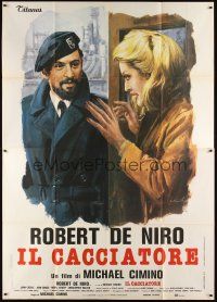 3c034 DEER HUNTER Italian 2p '79 different art of Robert De Niro & Meryl Streep by Ciriello!