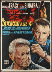 3c035 DEVIL AT 4 O'CLOCK Italian 2p '61 different artwork of Spencer Tracy & Frank Sinatra!